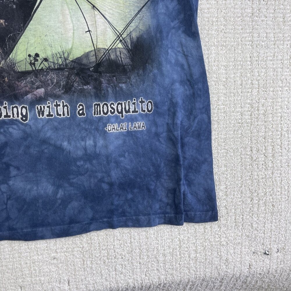 Y2K The Mountain T Shirt Mens L Blue Thru Hiking Backpacking Mosquito Dalai Lama - Picture 5 of 16